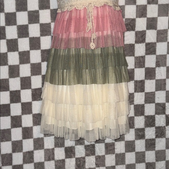 NWT J.Gee Women’s Boho Crochet & Tiered dress size SP/ Small Petite - Picture 4 of 9